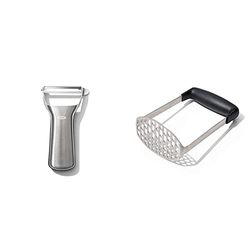 OXO STEEL Y PEELER & Good Grips Smooth Potato Masher
