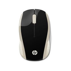 HP 200 - Rato sem fios (1000 PPP, 3 botões e roda, tecnologia LED vermelha, conexão sem fios, baterias AAA de 12 meses de duração, Windows, Mac OS e Chrome OS), dourado