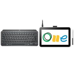 Logitech MX Keys Mini Tastiera Illuminata Wireless, Minimal, Compatta, Bluetooth, USB-C, Qwerty ITA + Tavoletta da disegno Wacom One 12 con schermo da 11,6", per Windows, Mac, Chromebook e Android
