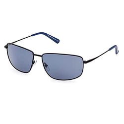 BMW M Motorsport BS0027 zonnebril voor heren, zonnebril uniseks, dun en licht, rechthoekige lensvorm, Zwart, Lenti Polarizzate Blu