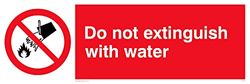 Confezione da 5 – Do Not Estintore With Water Sign – 300 x 100 mm – L31