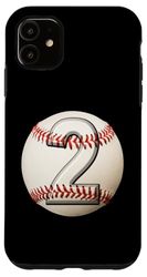 Custodia per iPhone 11 Vintage Baseball 2 ° compleanno ragazzo prodotto sportivo