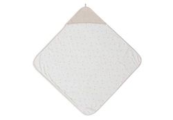 Jollein Ręcznik z kapturem dla niemowląt – Harvest, naturalny – 80% bawełna, 20% len – 85 x 85 cm – certyfikat Öko-Tex – ręcznik dla niemowląt z kapturem dla dziewczynek i chłopców