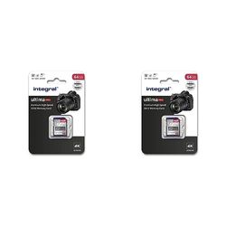 Integral 64GB SD Card 4K Ultra-HD Video High Speed SDXC V30 UHS-I U3 Class 10 Memory Card up to 100MB/s, Color May Vary (Pack of 2)