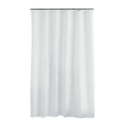 Douceur d'Intérieur Essencia Shower Curtain with Hooks, Polyester, polyester, white, 180 x 200 cm