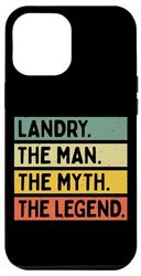 Carcasa para iPhone 15 Pro Max Landry The Man The Myth The Legend - Cita personalizada divertida