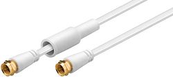 MANAX SAT Cavo coassiale, connettore F, schermato, Piatto, 7,5 m, Bianco/Dorato con guarnizioni