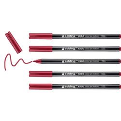 edding 1300 colour pen medium - carmine red - 5 pens - round nib 2 mm - felt pen for drawing and writing - felt pen for school, mandalas, bullet journals