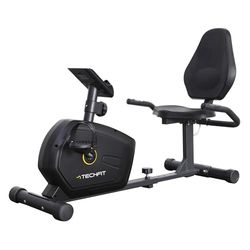 TechFit R400 Cyclette Orizzontale - 7 kg Sistema di Volano, Recumbent Ergometro Ideale per Allenamento di Recupero, con Sella Regolabile, Sensori a Impulsi e Monitor LCD