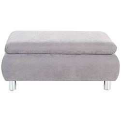 Max Winzer® kruk Terrence, zilver (lichtgrijs), velours stof, modern, passend bij de sofa Terrence, 90 x 60 x 43 cm