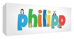 Little Helper PHILIPP1542-15DE canvasdruk gepersonaliseerd met jongensnaam, Philipp, klein, 15 x 42 x 4 cm