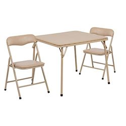 Flash Furniture Ensemble Table et chaises Pliantes colorées pour Enfants 3 pièces, Vinyle, Peau, 24" W x 24" D x 20,25" H