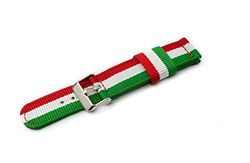 System-S Correa de nailon de 20 mm para Samsung Galaxy Watch 4 Smartwatch colorido, rojo/blanco/verde, Eine Grösse, clásica, Rojo/Blanco/Verde, Eine Grösse, Clásico