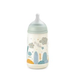 Suavinex, SX Pro Fysiologische fles 270 ml, fles met anti-koliek ventiel, fles met gemiddelde stroom (M), voor baby's vanaf 3 maanden, Dreams Blue