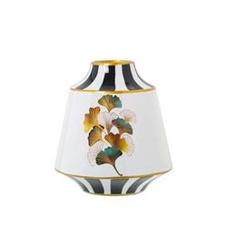 Alexandra House Living Vaas, wit, zwart, keramiek, bloemen, 20 x 20 x 22 cm