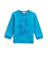 Koton Jongens Sweatshirt met Motto Print, Blau (619), 5-6 jaar, Blau (619), 5-6 jaar