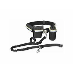 TRIXIE Riem met riem, handsfree, voor canicross, 1-1,35 m, tot 40 kg, zwart, hond