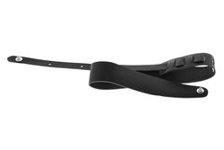 GEWA Correa para guitarra serie Premium Plain, cuero auténtico cortado de una sola pieza, ancho 70 mm, largo 106-152 cm, cierres de seguridad cromados, negro perforado, fabricada a mano en Europa