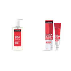 Neutrogena Clear & Defend+ Skincare Bundle Set | Formulated with Salicylic Acid | Wash and Serum