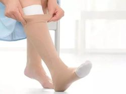 ULCERCARE Therapeutic Stockings Right Side Zipper, Beige/3X-Large