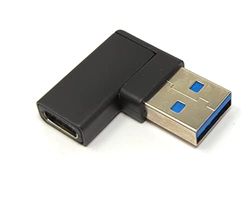 System-S USB 3.1 adapter typ C uttag till 3.0 typ A kontakt vinkel kabel i svart