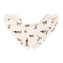 LÄSSIG Bavoir bébé écharpe triangle set 2 pcs. Coton bio bouton-pression réversible/Baby Bandana Little Mateys royal blue