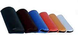 QUIRUMED Cuscino Mezzo Cilindro, Misure 30 x 18 cm, Colore Blu, Ergonomico, Similpelle, Imbottitura in Schiuma, Cuscino Massaggiante, Fisioterapia