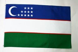 AZ FLAG - Uzbekistans flagga - 150 x 90 cm - lättviktig polyester - uzbekisk flagga med integrerade metallöglor - 80 g