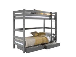 Vipack Bed, Bois de pin, Solid Pine Painted Grey, 90 x 200 cm