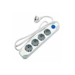 Cable de alimentación de 1,5 m, 4 Tomas, Ideal para conectar múltiples Dispositivos eléctricos y Ampliar Puntos de energía en el hogar o Oficina.