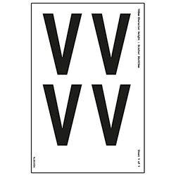 V Safety One Letter Sheet - V - 18 mm Character Height - 300 x 200 mm - Self Adhesive Vinyl