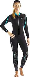Cressi Lei Monopiece Wetsuit 2.5mm - Muta Monopezzo per snorkeling, nuoto e sport acquatici, in Neoprene Ultra Stretch 2.5mm, per Donna, Nero/Grigio/Acquamarina, XL