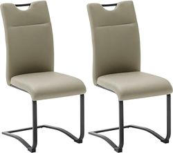 Robas Lund ZAPARA Set di sedie da Pranzo, Microfibra Metallo, Cappuccino, 45x102x60
