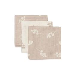 Jollein 537-848-67042 Pañuelos de muselina, juego de 3 unidades, rosa/blanco (31 x 31 cm)