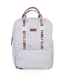 CHILDHOME, Family Bag Club luiertas, grote capaciteit, multifunctioneel, verschoningsmat inbegrepen, 11 vakken, geïsoleerde vakken, trolleytas, kinderwagenhanger, 20,5 l, ecru