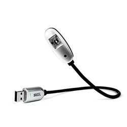 Mighty ljus USB-lampa – 1 LED – musikstativ lampa – silver 1-LED SILVER