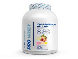 ALLNUTRITION Pro Whey Protein Isolate Concentrate Nutrition Poudre Vitamines avec BCAA Glutamine Acides Aminés et EAA Sans Sucre Sans Aspartame Banana With Strawberry 2270G