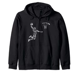 Giocatore di basket Atleta Dunk Art Sportivo Felpa con Cappuccio