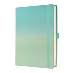 SIGEL JB102 Jolie Notebook, Gradient Sea, Dotted (dot Grid), 120 GSM, 17 x 22 cm, hardcover, 200 Pages, Turquoise, Mint Green