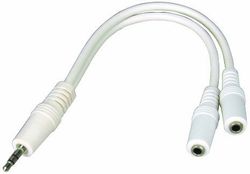 Waytex 21901 Splitter Adapter Jack 3.5 stereo 1 stekker naar 2 vrouwelijke audio splitter voor 2 hoofdtelefoons en hoofdtelefoon