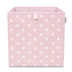 LIFENEY Boîte de rangement avec motif étoiles rose I Boîte à jouets avec étoiles adaptée aux étagères cubes I Boîte de rangement pour chambre d'enfant I Panier de rangement comme accessoire | 33 x 33