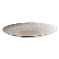 APS 85506 - Piatto in melammina, Ø 42 cm, altezza: 3,5 cm, colore: Bianco/Beige