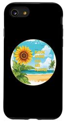 La vita è davvero buona girasole estate spiaggia vacanza grafica Custodia per iPhone SE (2020) / 7 / 8