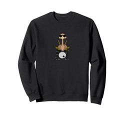 Funny Emu Wearing Sunglasses Playing Drums Sweatshirt