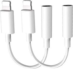 YHSRBD (2 Unidades) Adaptador para iPhone Lightning a Jack de 3,5 mm Adaptador para Auriculares Dongle AUX Audio Splitter Conector Compatible con iPhone 12/11/11 Pro Max/X/7/8/8 Plus-Plug and Play