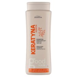 JOANNA Shampoo alla cheratina per capelli secchi, 400 ml, shampoo per capelli da donna per la cura di ciocche indebolite e fragili, cura dei capelli per capelli rotti con cheratina per lucentezza e