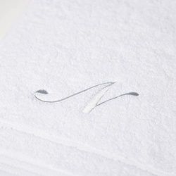 Caleffi Serviette éponge brodée Blanche en Coton - 78365