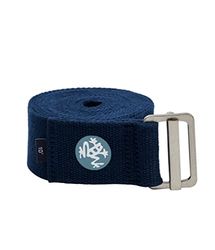 Manduka Align Yogariem - Lichtgewicht katoen, veilige en slipvrije ondersteuning, middernachtblauw, 4 cm breed (1.75 inch) 305 cm (10 voet)