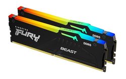 Kingston FURY Beast Nero RGB 32GB (2x16GB) 5200MT/s DDR5 CL36 DIMM Memoria Gaming per Computer Fissi Kit da 2 AMD EXPO/ Intel XMP - KF552C36BBEAK2-32