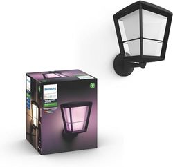 Philips Hue White and Color Ambiance Econic, Lampada Smart LED da Parete per Esterni (Up), Dimmerabile, Led Integrato, 15W, Nero